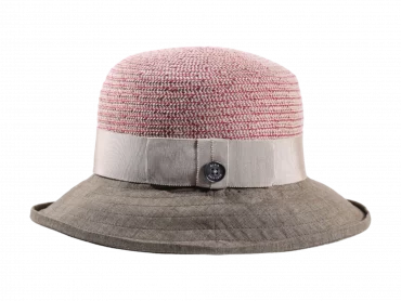 Sommer Rollhut aus Soft Leinen in Mittelrot