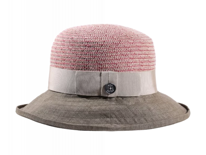 Sommer Rollhut aus Soft Leinen in Mittelrot