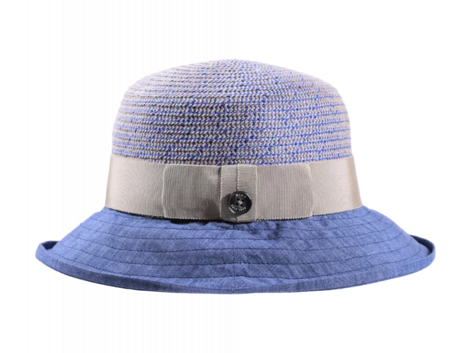 Sommer Rollhut aus Soft Leinen in Mittelblau