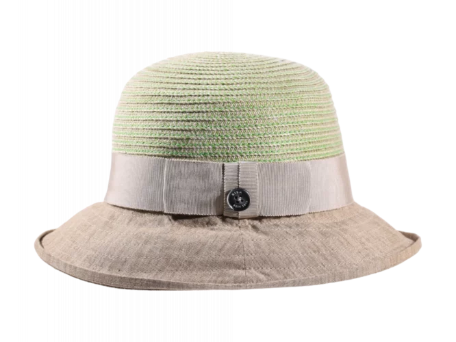 Sommer Rollhut aus Soft Leinen in Mittelgrün