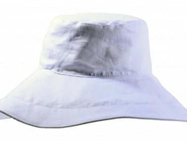 Aufschlaghut in Weiss für Damen aus Leinen