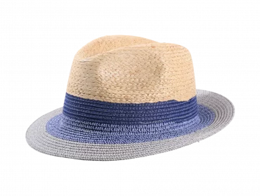 leichter Strohhut Traveler in Natur/Blau