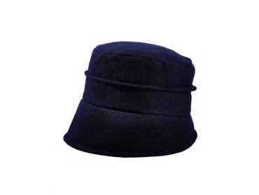 Damen Stoffhut Cloche Blau/Schwarz
