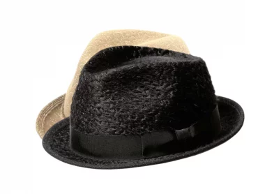 Haarfilzhut Player in Schwarz und Mittelbeige