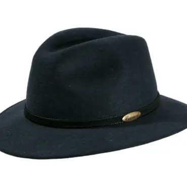 Filzhut City Style aus meliertem Wollfilz mit Lederband