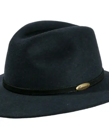 Filzhut City Style aus meliertem Wollfilz mit Lederband