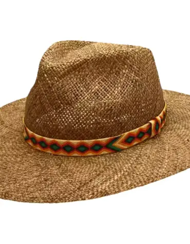 Western Seegrashut mit Sioux Zierband|||||