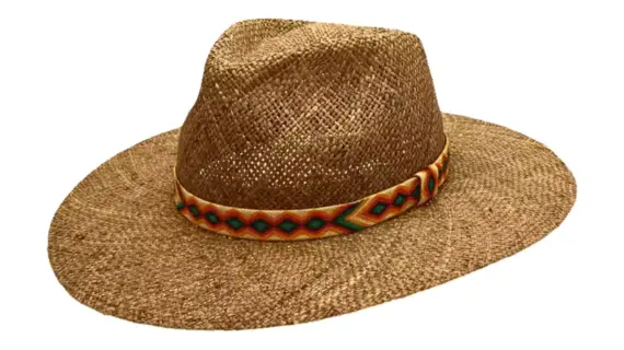 Western Seegrashut mit Sioux Zierband|||||