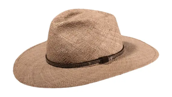 Old West Seegrashut Midwest Pioneer mit braunem Zierband|||Western Seegrashut mit Sioux Zierband|