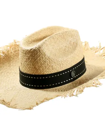 Western Strohhut Beach aus Naturstroh mit schwarzem Band|