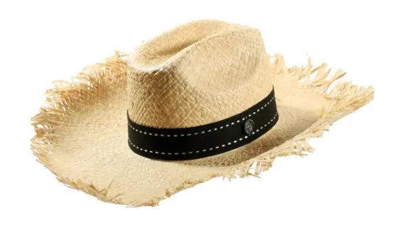 Western Strohhut Beach aus Naturstroh mit schwarzem Band|