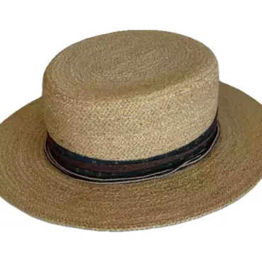 Boss of the Plain Westernhut aus Raffiastroh mit Stoffband