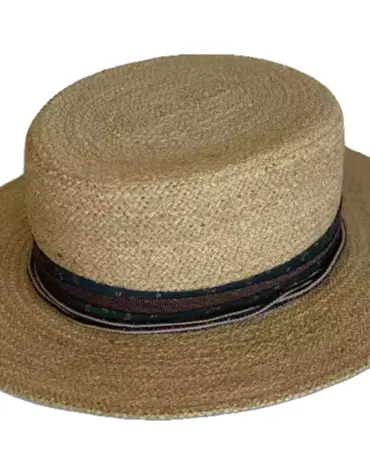 Boss of the Plain Westernhut aus Raffiastroh mit Stoffband