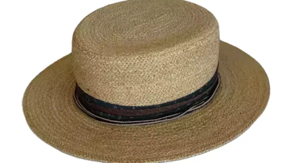 Boss of the Plain Westernhut aus Raffiastroh mit Stoffband