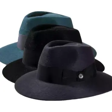 Fedora City Haarfilzhut in 4 Farben mit breiter Krempe und breitem Rebsband als Hutband