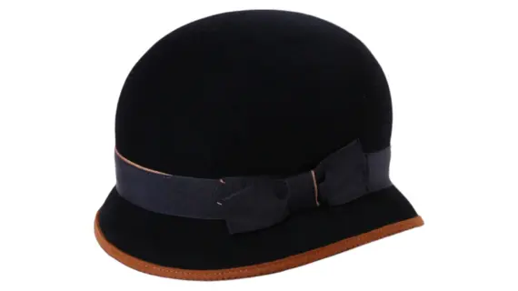 Damen Haarfilzhut Velours Cloche mit Filzeinsatz