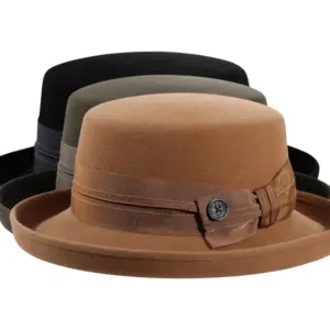 Damen Aufschlaghut Velours in Schwarz