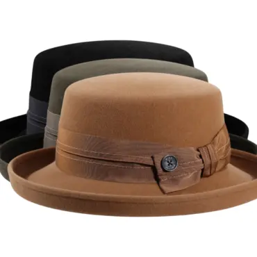 Damen Aufschlaghut Velours in Schwarz