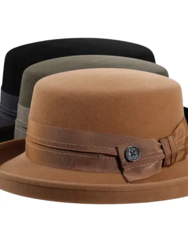 Damen Aufschlaghut Velours in Schwarz