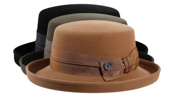 Damen Aufschlaghut Velours in Schwarz