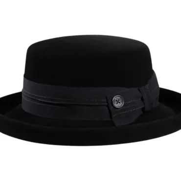 Damen Aufschlaghut Velours in Schwarz