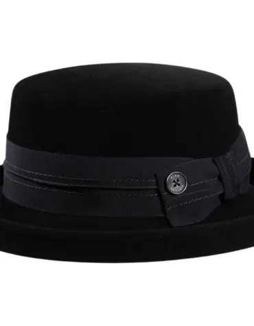 Damen Aufschlaghut Velours in Schwarz