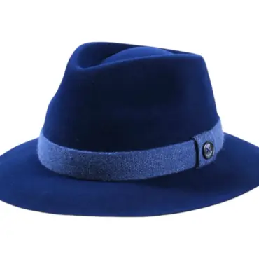 Haarfilzhut Velours „Folly Dot“ mit Klapprand – Schweizer Handarbeit