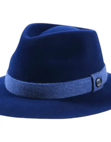 Haarfilzhut Velours „Folly Dot“ mit Klapprand – Schweizer Handarbeit