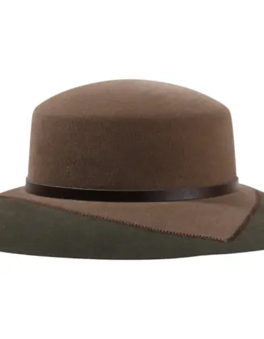 Cloche Velourshut in Moosgrün und Schlamm – Handmade Schweiz