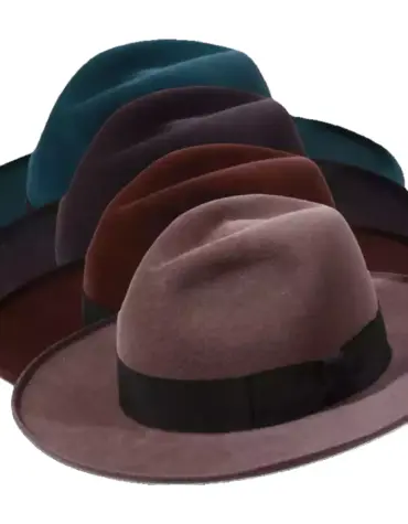 Fedora Hipster Velours in 4 Farben – modischer Haarfilz-Hut