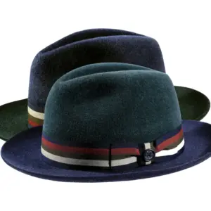 Fedora Haarfilz meliert mit Klappkrempe und gestreiftem Hutband|Fedora Haarfilz meliert mit Klappkrempe und gestreiftem Hutband|Fedora Haarfilz meliert mit Klappkrempe und gestreiftem Hutband||||||