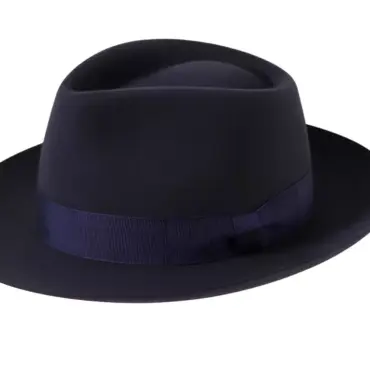 Fedora Bogart aus Haarfilz mit Rebsband und Masche