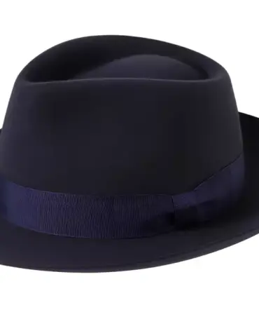 Fedora Bogart aus Haarfilz mit Rebsband und Masche