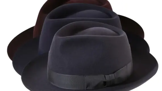 Fedora Bogart aus Haarfilz mit Rebsband und Masche|||Fedora Bogart aus Haarfilz mit Rebsband und Masche|||