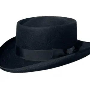 Old West Westernhut Todeszug nach Yuma – schwarzer Haarfilzhut mit Rebsband||||||||||||