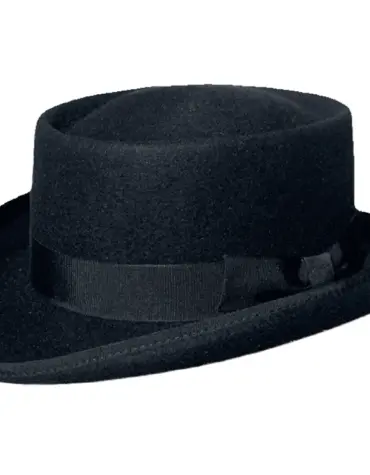 Old West Westernhut Todeszug nach Yuma – schwarzer Haarfilzhut mit Rebsband||||||||||||