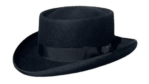 Old West Westernhut Todeszug nach Yuma – schwarzer Haarfilzhut mit Rebsband||||||||||||