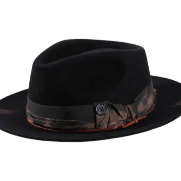 Fedora Rugged Haarfilzhut mit Rebsband und Lederkordel