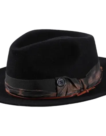 Fedora Rugged Haarfilzhut mit Rebsband und Lederkordel