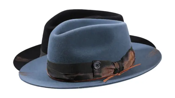 Fedora Rugged Haarfilzhut mit Rebsband und Lederkordel