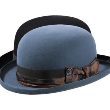 Bowler Rugged Haarfilzhut mit Rebsband und Lederkordel