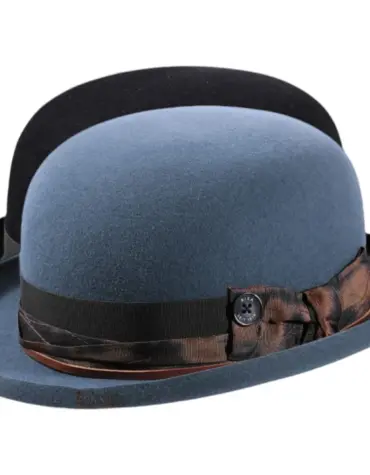 Bowler Rugged Haarfilzhut mit Rebsband und Lederkordel