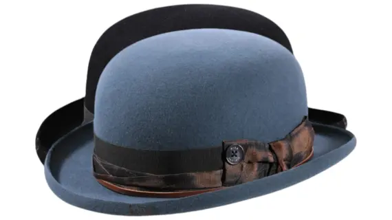 Bowler Rugged Haarfilzhut mit Rebsband und Lederkordel