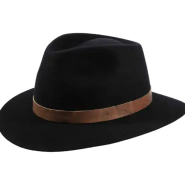 Fedora Traveler Haarfilzhut mit Hirschlederband