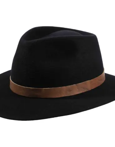 Fedora Traveler Haarfilzhut mit Hirschlederband