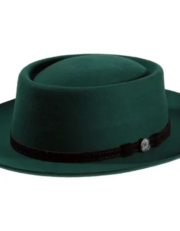 Fedora Wollfilz grün mit schmaler Krempe