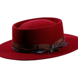 Vaquerohut Hazienda in Burgund mit Jeans-Garnitur und Perlen||||||||||||||||||||||||||||||||||||||||||||||||||||Vaquerohut Hazienda in Anthrazit mit Jeans-Garnitur und Perlen|Vaquerohut Hazienda – Premium Filzhut mit Rebsband und Perlen|Vaquerohut Hazienda in Schlamm mit Jeans-Garnitur und Perlen