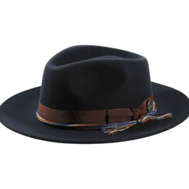 Fedora Wollfilz „Waxed Ribbon“ mit Rebsband