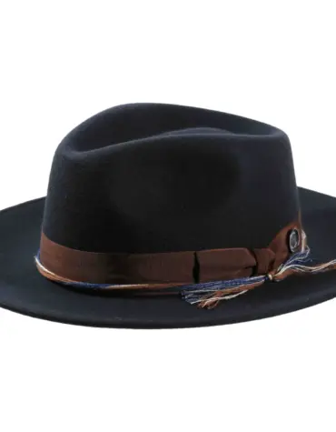 Fedora Wollfilz „Waxed Ribbon“ mit Rebsband