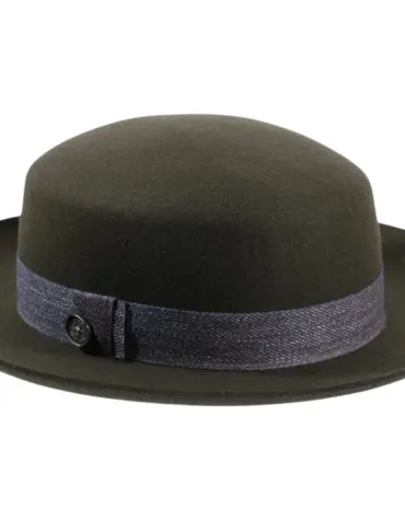 Aufschlaghut Wolle „Teo Cotone“ mit Denim-Baumwollband